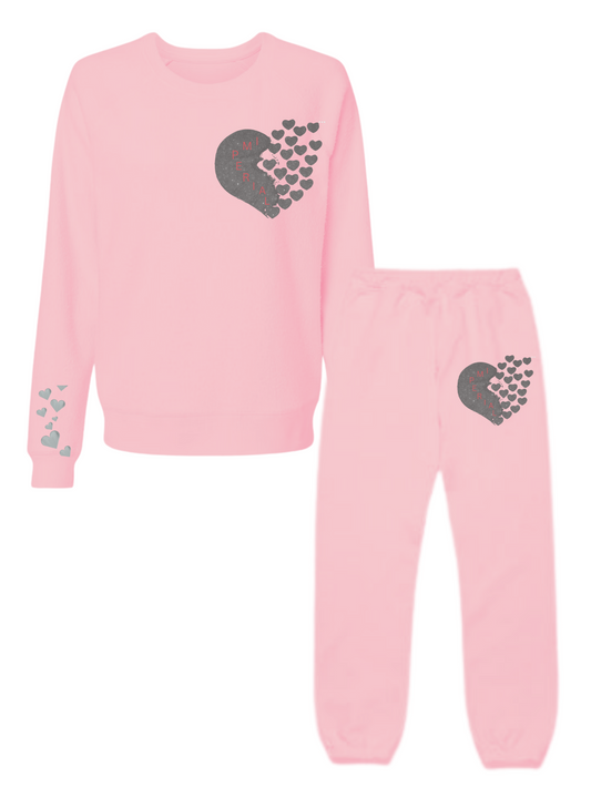 Show Me Love Sweatsuit- Soft Pink