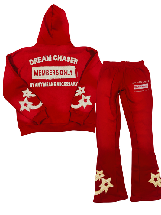 Chase Your Dreams Jogger Set ( Members Only) - Red Grunge