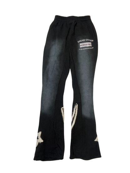 Chase Your Dreams Stacked Sweatpant- Black Smoke