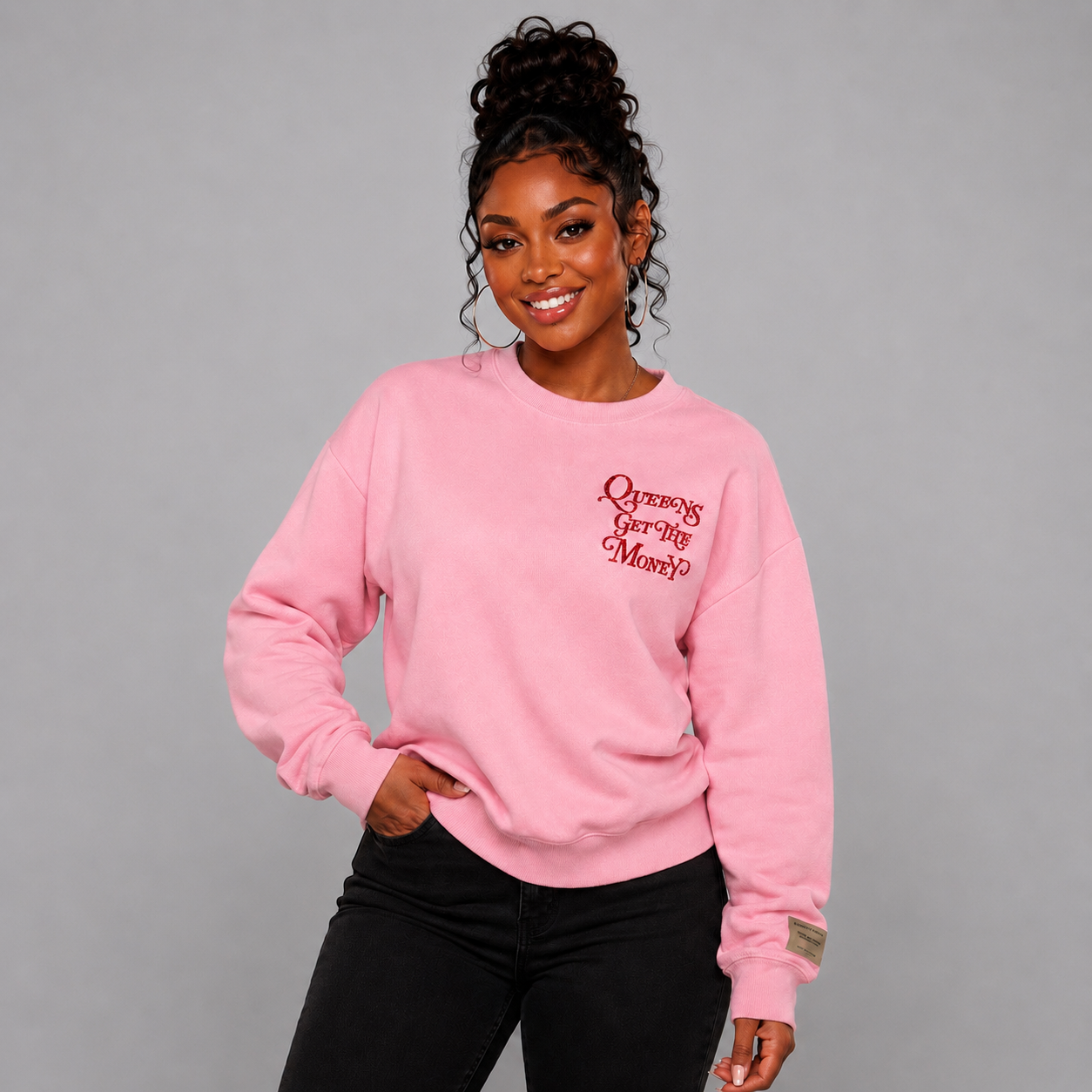Queens Get The Money Pullover- Pink/Red