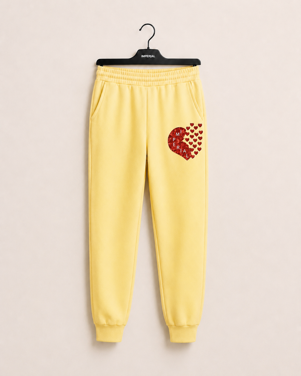 Queen of Hearts Rhinestone Sweatsuit-  Eggshell