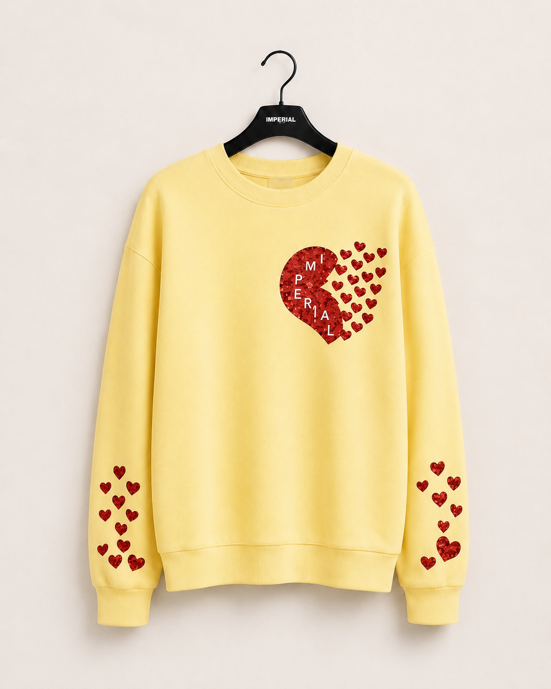 Queen of Hearts Rhinestone Sweatsuit-  Eggshell