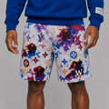 Graffiti Monogram Shorts- Red