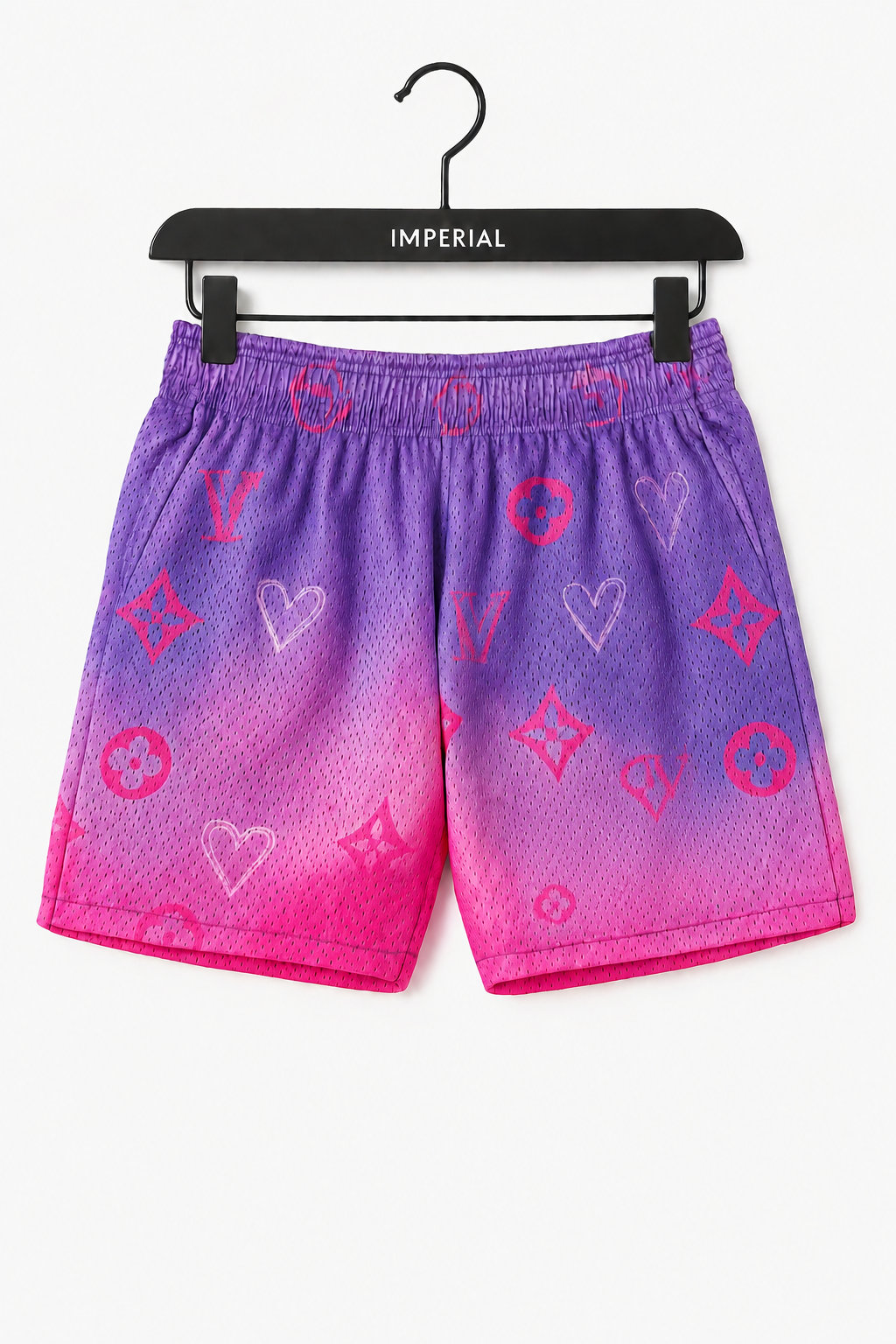 Capri Monogram Shorts-Purple