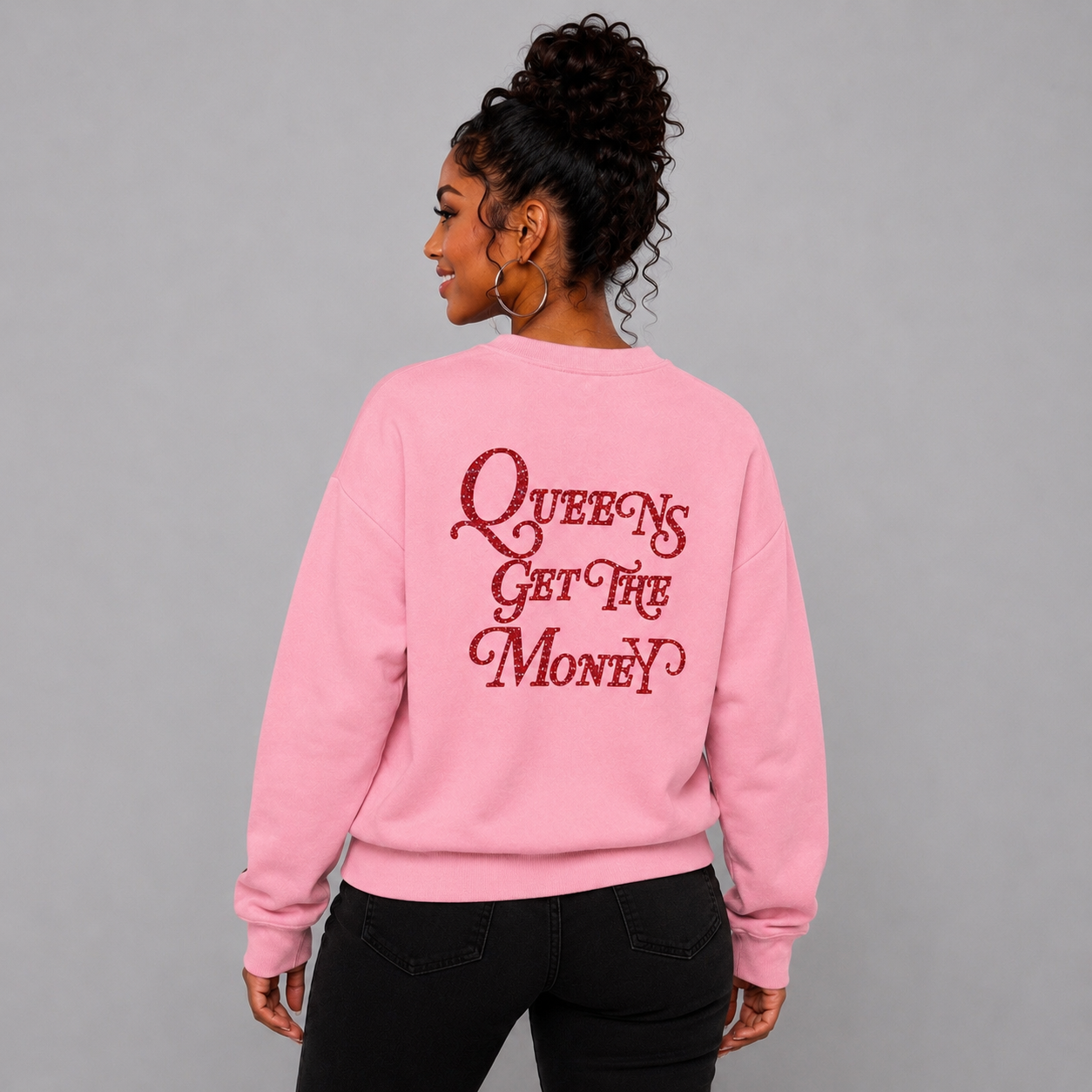 Queens Get The Money Pullover- Pink/Red