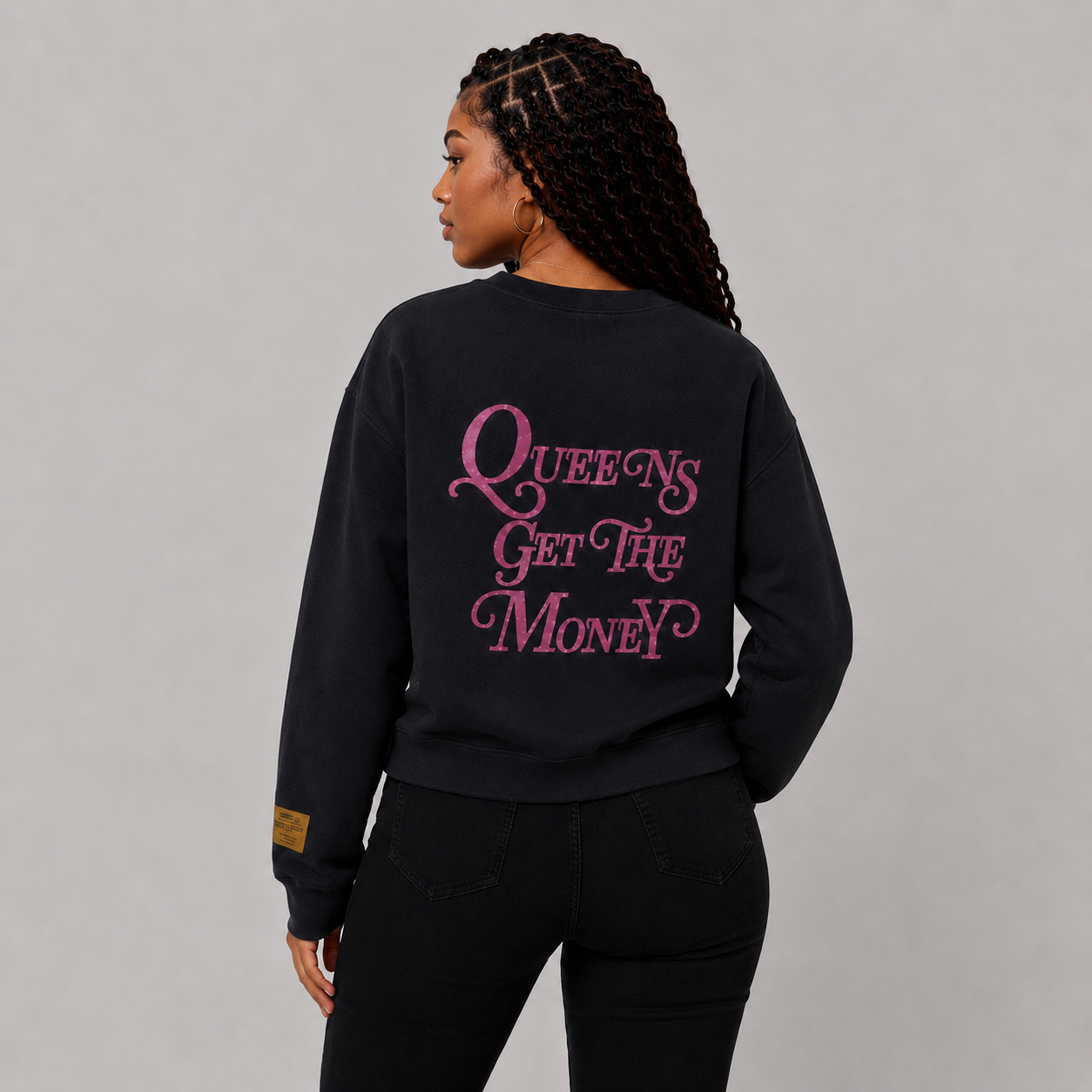Queens Get The Money Pullover- Pink/White