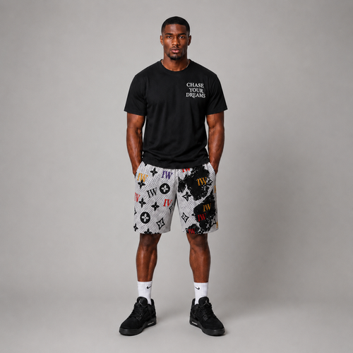 Graffiti Monogram Shorts- Black