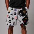 Graffiti Monogram Shorts- Black