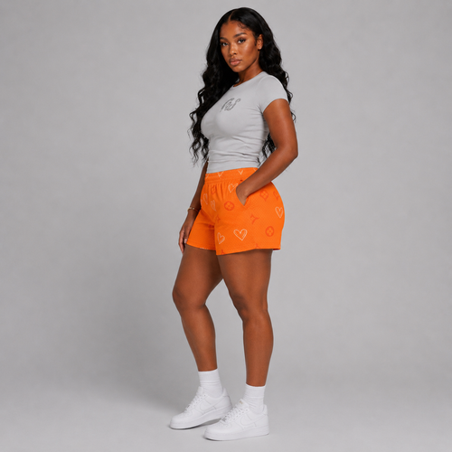 Capri Monogram Shorts- Orange