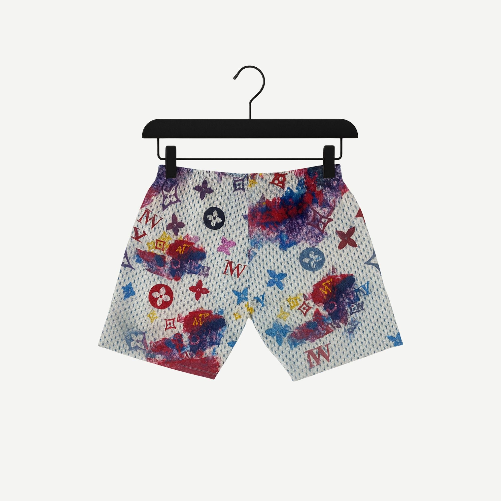 Graffiti Monogram Shorts- Red